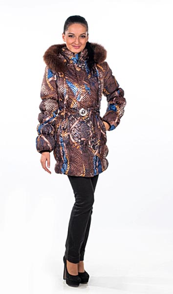 Яркая куртка с принтом «питон» - модель «Алина new»