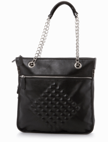 �����  kover leather large shopper black