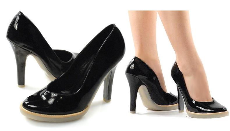 Туфли чёрные на высоком каблуке фото
